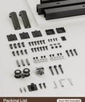Box Rail Hardware For Bifold Sliding Barn Doors, Ceiling Mount Aluminum Alloy Track Kit For Two Doors components