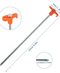 Heavy Duty Tent Stakes 40 Pack, 10 Inch Galvanized Metal Tent Pegs with orange top and pointed tip detail