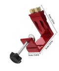 Pro Level Pocket Hole Drill Guide Jig For Woodworking Featuring Quick Release Clamps And Precision 15 Degree Angle Locator, red color