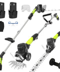 3 In 1 Cordless Hedge Trimmer With 13 Ft Reach And Adjustable Pole Lightweight Dual Battery Set Grass Shears For Women And Seniors