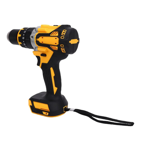 Premium Cordless Electric Drill Featuring A Rock Solid Brushless Motor That Pumps Out A Clean Two Thousand Rpm Speed And Serious Kick For Effortless Diy Home Repairs, side view.