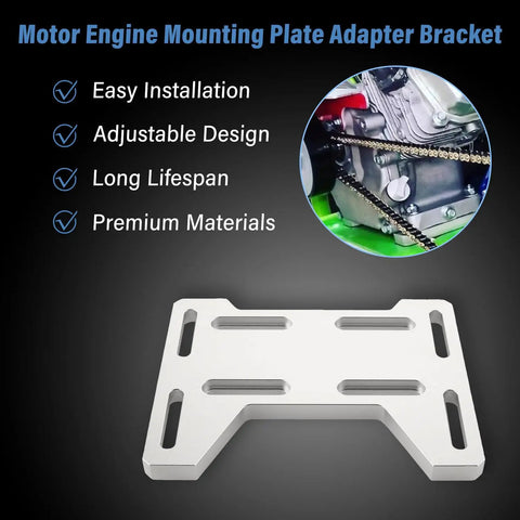 Mini Bike Bolt On Mount Plate Adapter Bracket For Predator Engines 79cc 97cc 100cc 212cc silver aluminum with features listed