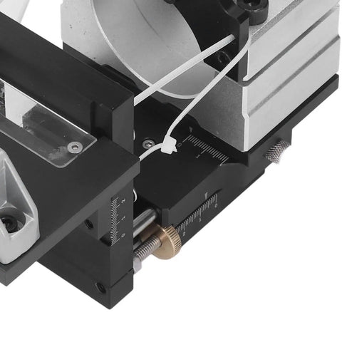 Solid Build Height Adjustable Woodworking Slotting Bracket Fast Setup Precision Tenon Locator with aluminum guide rail detail.