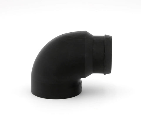 Side view of 2-1/2 Inch Elbow Dust Hose Adapter For Popular Thickness Planers DW735 DW735X Fits Factory Mount 2-1/2 Inch Hose Made In The USA