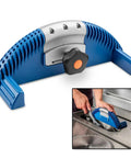 Blade-Lock Table Saw Blade Change Tool For 10 Inch Saws, fast one-tool blade change with secure clamp system in use