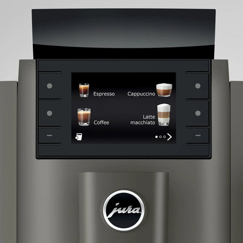Grab This Slick Automatic Coffee Maker For Cranking Out Seventeen Specialty Brews And Custom Strength Settings with drink selection display.