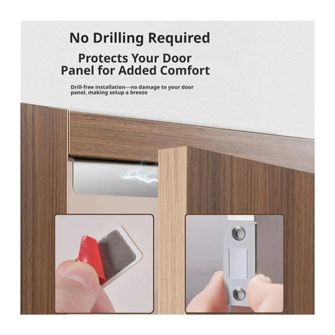 Ultra Thin Cabinet Catch For Cupboards And Drawers No Drill Adhesive Install Hidden Mount Invisible Hardware detail view.