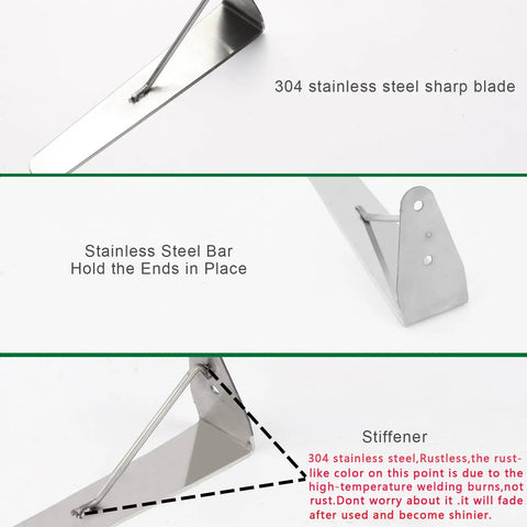 Double Edged Sickle With 304 Stainless Steel Sharp Blade For Garden Weed Cutter Tool close-up of blade details