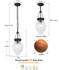 Black Kitchen Island Pendant Light With Adjustable Height From 22 To 56 Inches, Glass Shade 7.9 Wide By 10.6 Tall, Farmhouse Style