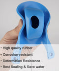 Person holding blue 3-Inch Toilet Flapper Replacement Kit For Gerber 99-788 with rubber flapper and stainless steel chain