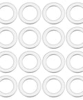 15 flat washers, 304 stainless steel, 10x16x1mm, part of 30Pcs Flat Washers 304 Stainless Steel 10x16x1mm Door Hinge Gaskets, seen in silver finish.