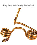 Quarter Inch Brake Line Kit 25 Ft Upgraded Copper Coated Flexible Brake Line Tube Roll with 16 Inverted Flare Fittings coiled