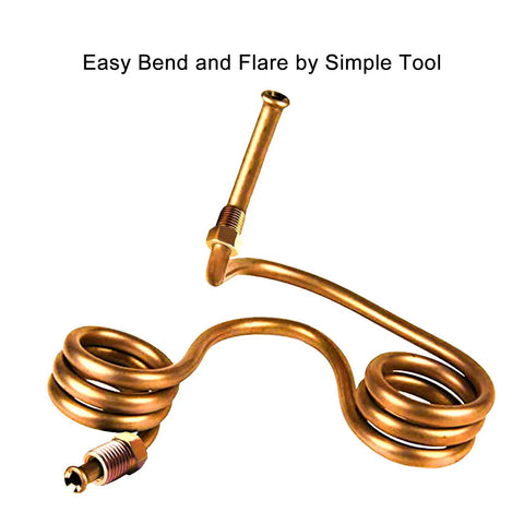Quarter Inch Brake Line Kit 25 Ft Upgraded Copper Coated Flexible Brake Line Tube Roll with 16 Inverted Flare Fittings coiled