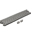 Heavy Duty Size 40 Roller Drive Chain With Master Link, 10 Feet Long And 239 Links laid flat with included master links