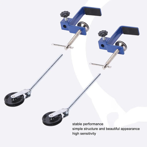 Laboratory Bench Clamp With Pulley Adjustable Metal Mounting Clamp For Physics Lab Setup Multipurpose Table Mount Clamp For Classroom Experiments And Science Demos, blue metal clamp with pulley and rods