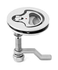 Marine grade 316 stainless steel boat cam latch set fits 52mm hole cutouts and 1/2 to 1 inch panels, close-up view.