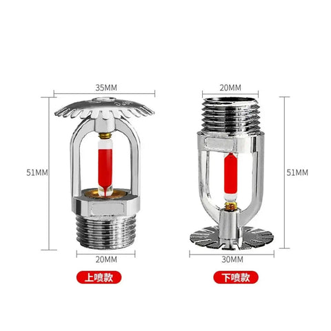 Straight Up Pro Grade 1 2 Inch Bronze Fire Sprinkler Head Automatic 68 Degree Trigger Upright Or Down Spray, detailed view of two sprinkler heads.