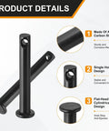 4-Pack M5x35mm Black Single-Hole Clevis Pins For Quick, Hassle-Free Assembly And Disassembly - Built For Farm, Aviation, Construction, Rigging, Furniture, And Mechanical Linkages, A3 carbon steel