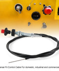 Control Cables With 2 Inch Black Knob 10 Foot Length Universal Fit Replacement 55204 coiled beside machinery panel