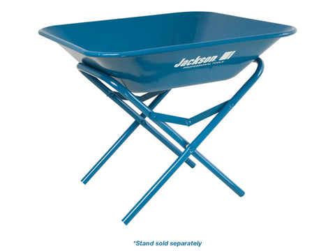Heavy Duty Mortar Pan With 3 Cubic Foot Capacity For Mixing Mortar And Plaster, Seamless Steel Mixing Pan Built Tough For The Jobsite, Durable Construction For Big Batches on folding stand