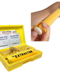Go To Bee Sting And Snake Bite Venom Extractor Kit with Vacuum Suction Pump, yellow kit shown open with pump and alcohol pads