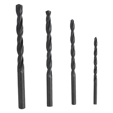Set of four drill bits from 32Piece Pro Grade Drill Bits And Socket Set With Stainless Steel Heads, flexible extension shaft included