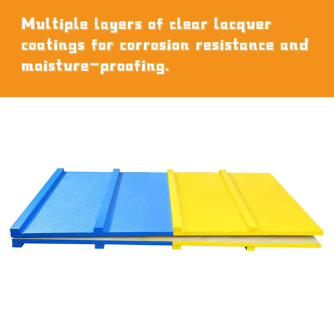 Blue and yellow panels of Dog Agility A Frame Training Equipment for Backyard Park and Home Yard Practice Non Slip Durable Obstacle
