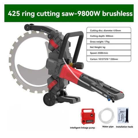 High Frequency Circular Saw Built Different For Reinforced Concrete Wall Slicing And Cement Road Milling With Pro Grade Precision, 425 ring cutting saw with 410mm blade.