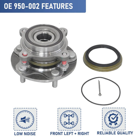 2 Pack Front Wheel Hub Bearing Assembly For Toyota Sequoia 2008 To 2021 And Toyota Tundra 2007 To 2021 4WD