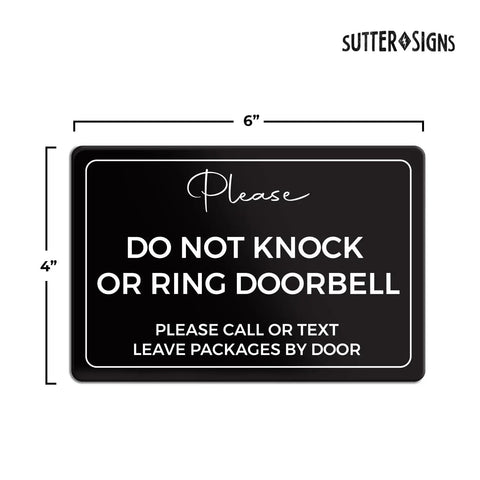Do Not Knock Door Sign 4 By 6 Inch Durable ABS Plastic For Front Door And Home Office Do Not Ring Sign Perfect For Nap Time
