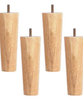 Set Of 4 Solid Wood Tapered Replacement Legs For Sofa, Bed, Dresser, Chair, Desk And Couch, Pre-Drilled M10 Bolt, 25cm Tall