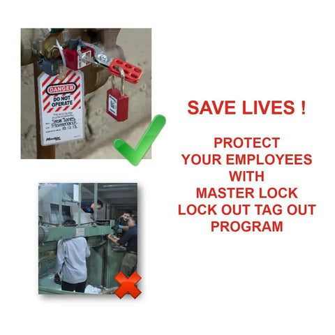 Universal Miniature Circuit Breaker Lockout Device For OSHA Compliant Lockout Tagout Programs on an electrical panel