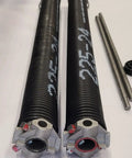 Heavy Duty 225x2x22 Garage Door Torsion Springs Pair With Winding Bars for 24 36 Inch Doors, USA Made, Black Coated
