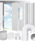 Portable Air Conditioner Window Kit With Universal Seal For Sliding Or Vertical Windows Easy Install Includes 5.9 Inch Exhaust Hose And Adapter Sealing Tape Window Seal Plates Screws And More For A Tight Leak Free Fit visible.