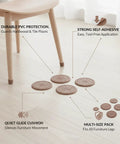 4 To 8 Pack Self Adhesive Furniture Pads Keeps Your Floors Ding Free On Hardwood And Tile Visible beneath chair legs.