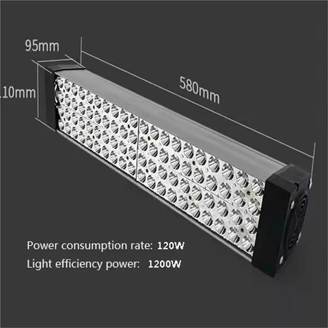 Heavy Duty Cold Light Uv Curing Lamp Equipped With 365Nm 395Nm And 405Nm Wavelengths For Rapid Resin Cure And Pcb Solder Surefire Results Slick Plug In Workhorse For 3D Printer And Tech Crew detailed view showing dimensions and specifications.
