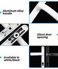 Low Profile Room Door Handle Panel For Narrow Security Sliding Doors Long Plate Aluminum Hardware Kit Smooth Silent Operation Easy Install Rustproof And Durable Mounting Sleek Modern Decor Ready Includes Mounting Hardware, white and black color options shown