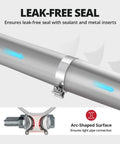 Heavy Duty 3 Inch Exhaust Clamp Narrow Band Stainless Steel Slip Fit Muffler Clamp showing leak-free seal feature