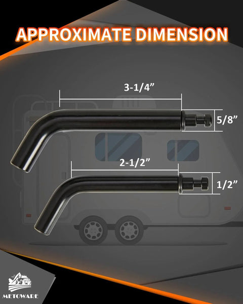 Dual Pin Trailer Hitch Lock Set With One Half Inch And Five Eighth Inch Pins, Heavy Duty Anti Theft Lock dimensions