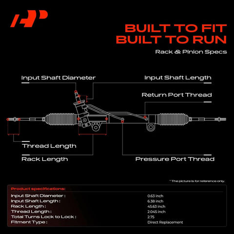 Electronic Power Steering Rack And Pinion Assembly For Chevrolet Beat Spark With Inner Tie Rods Dust Boots specifications diagram.