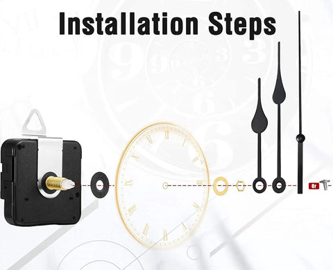 DIY Clock Movement Kit With High Torque Long Shaft Quartz Mechanisms And Replacement Wall Clock Parts Hands Set installation