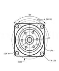 Technical drawing of NTQUMZLWO PG20-100 Harmonic Reducer Gearbox for Robot Manipulators dimensions and mounting details.