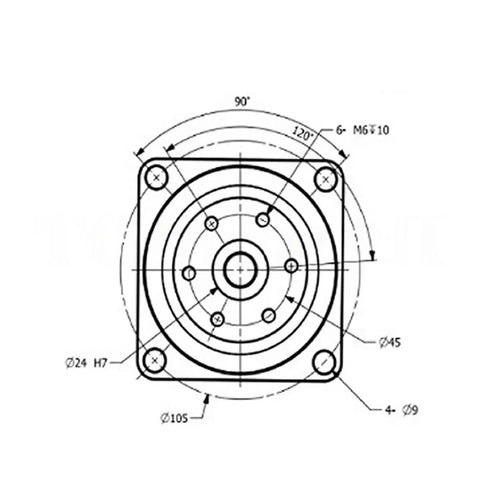 Schematic view of Real Deal Harmonic Reducer Gearbox featuring flange free waterproof layout and ratio 100 design.