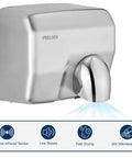 High Speed 1600W Wall Mounted Commercial Hand Dryer Stainless Steel Electric Hand Dryer For Bathrooms 110V Plug In Warm Wind Blower
