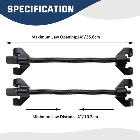 14 Inch Coil Spring Compressor Tool For MacPherson Suspension Struts, max jaw opening 14 inches, min jaw distance 4 inches