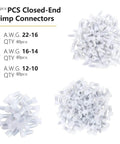 Top Notch 120 Piece Closed End Crimp Connectors With Nylon Insulation For Heavy Duty 10 To 22 Gauge Wire Terminals And Secure Sealed Electrical Wiring Kit, assorted sizes