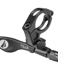 Knockout Ergonomic Bicycle Brake Remote Lever Featuring Slick Modular Clamp Mount And Solid Double Bushing Design For Buttery Smooth Reach Adjustment On Any Handlebar, black with detail.