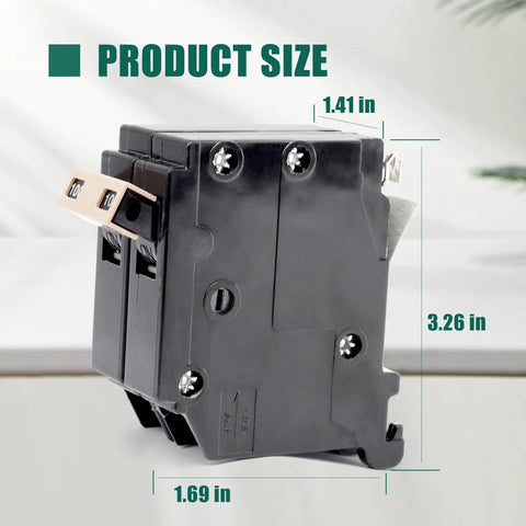 Straight Swap Heavy Duty Workhorse 2 Pole 100 Amp Circuit Breaker Direct Replacement For Cutler Hammer Load Centers dimensions 1.41x1.69x3.26 in.