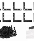 10 Pack Flat L Corner Braces 80mm By 80mm Right Angle Brackets With Screws For Wood Furniture Repair Stainless Steel Mending Plates