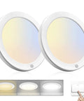 Two Pack Motion Sensor LED Ceiling Light With 18W 1600LM, 9 Inch Flush Mount Fixture, color modes and finger pressing switch